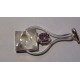 Quartz Pyramid with faceted Amethyst stone in silver plated pendant